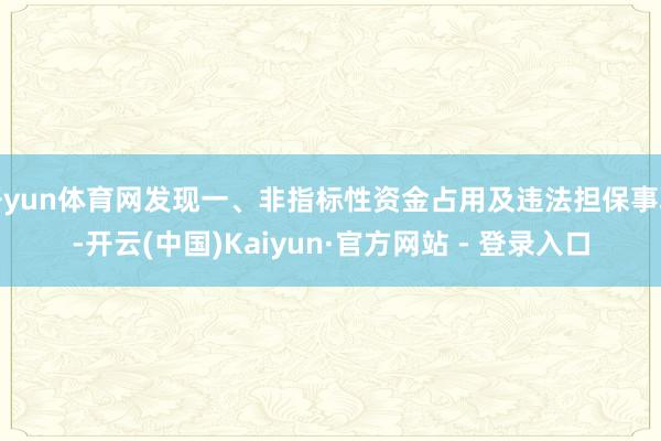 开yun体育网发现一、非指标性资金占用及违法担保事项-开云(中国)Kaiyun·官方网站 - 登录入口