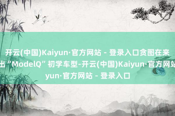开云(中国)Kaiyun·官方网站 - 登录入口贪图在来岁上半年推出“ModelQ”初学车型-开云(中国)Kaiyun·官方网站 - 登录入口