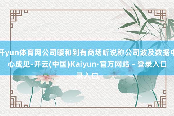 开yun体育网公司暖和到有商场听说称公司波及数据中心成见-开云(中国)Kaiyun·官方网站 - 登录入口