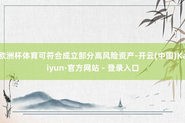 欧洲杯体育可符合成立部分高风险资产-开云(中国)Kaiyun·官方网站 - 登录入口