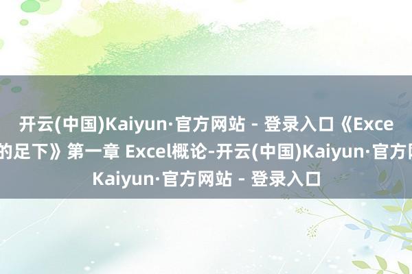开云(中国)Kaiyun·官方网站 - 登录入口《Excel在财务处罚中的足下》第一章 Excel概论-开云(中国)Kaiyun·官方网站 - 登录入口