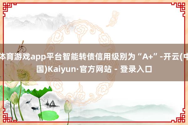 体育游戏app平台智能转债信用级别为“A+”-开云(中国)Kaiyun·官方网站 - 登录入口