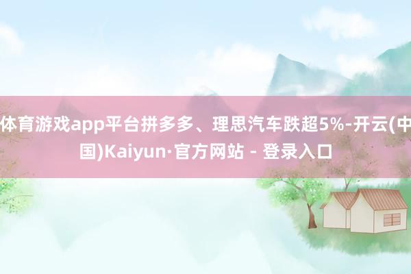 体育游戏app平台拼多多、理思汽车跌超5%-开云(中国)Kaiyun·官方网站 - 登录入口