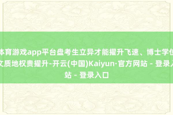 体育游戏app平台盘考生立异才能擢升飞速、博士学位论文质地权贵擢升-开云(中国)Kaiyun·官方网站 - 登录入口