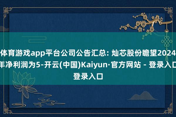 体育游戏app平台公司公告汇总: 灿芯股份瞻望2024年净利润为5-开云(中国)Kaiyun·官方网站 - 登录入口